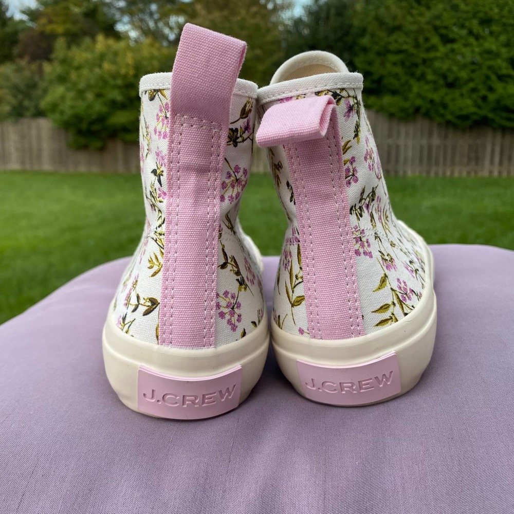 J. Crew Whisp Floral Hi Top Fashion Sneaker Shoe Women's size 7 BF748 - Picture 5 of 10